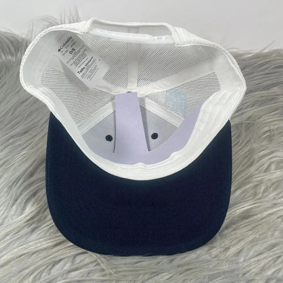 Columbia Hat Navy Blue White Mesh Snapback Baseball Cap Hiking Outdoor Range New - Picture 11 of 13